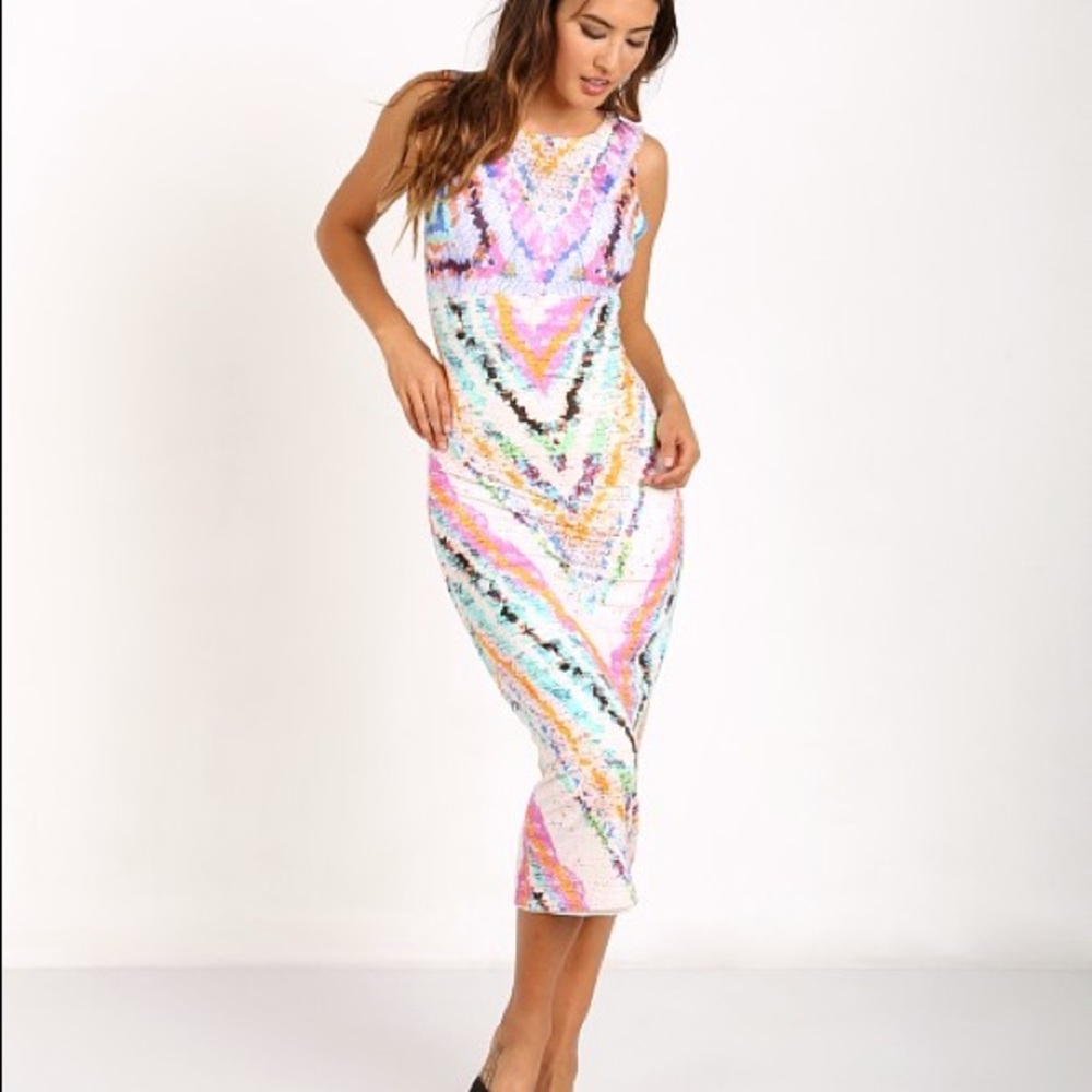 Mara Hoffman Rainbow Roll Tie Back Midi Dress